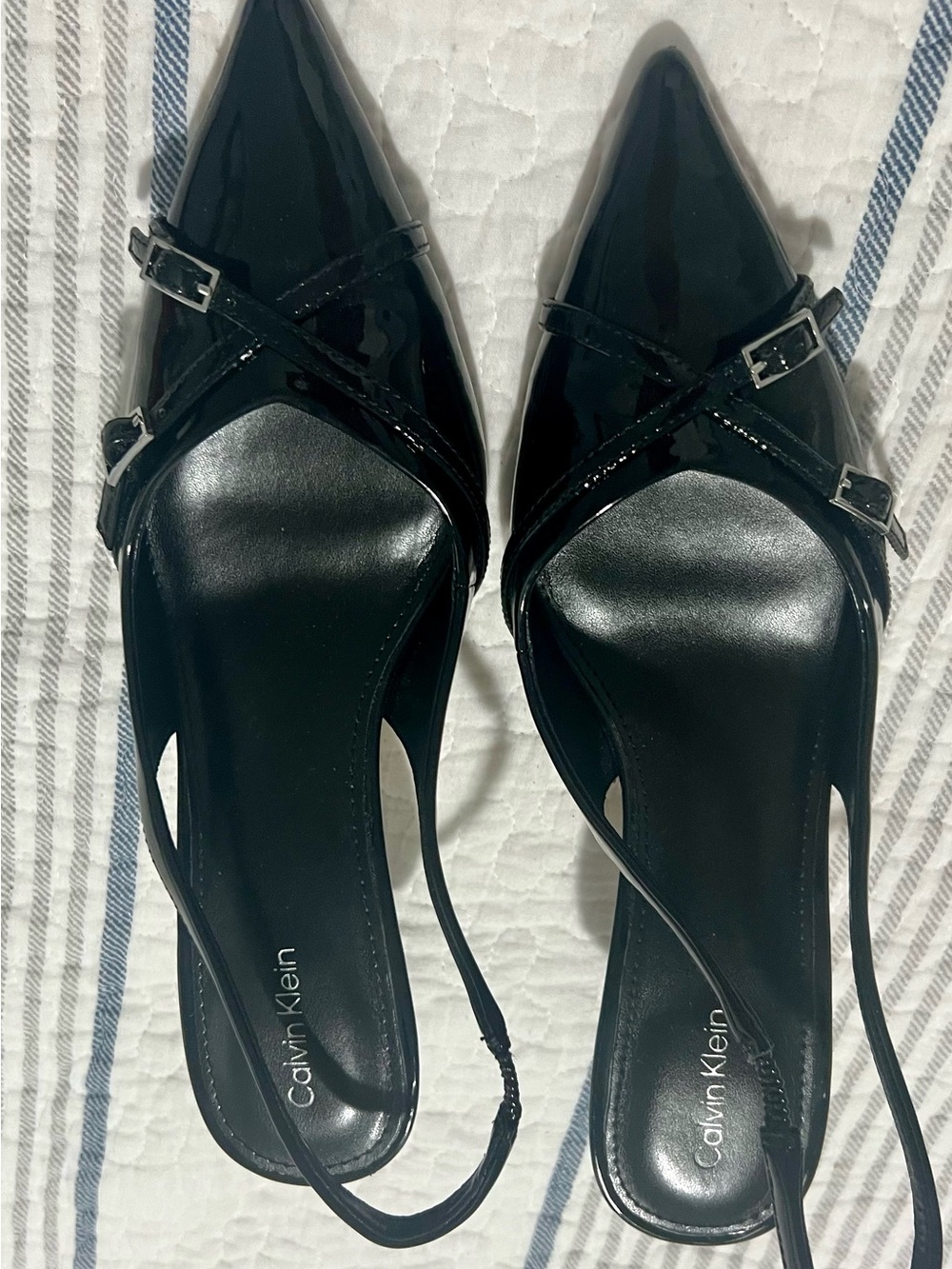 Calvin Klein Women's Black Pointed Slingback Pumps